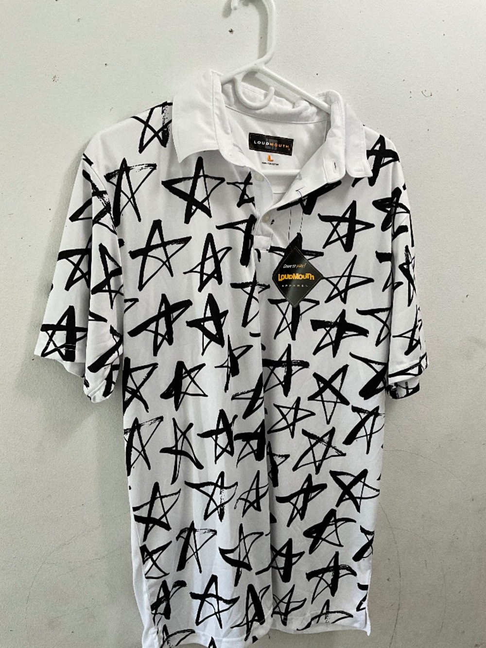 Loudmouth Fancy Shooting Stars Golf Polo size Large